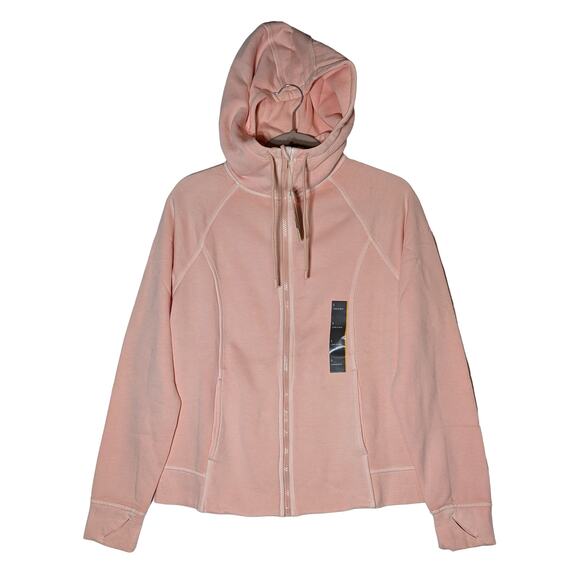 All in Motion Fleece Jacket Small Peach Hoodie Full Zip Long Sleeve Sweatshirt - Picture 11 of 11